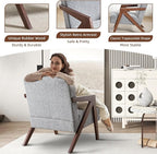 INZOY Accent Chairs Set of 2, Mid Century Modern Accent Chair with Wood Frame, Upholstered Reading Armchair with Soft Linen Fabric, Accent Chair for Living Room Bedroom Apartment, Easy Assembly, Blue