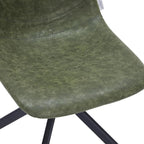 LeisureMod Markley Swivel Leather Dining Side Chair with Durable Iron Legs – Comfortable Accent Chair for Kitchen, Dining Room, or Office Set of 4