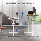 FLEXISPOT 55x24 Inch Electric Height Adjustable Standing Desk for Home & Office, Splice Board Desk for Computer Workstation, Study, or Creative Setup, White