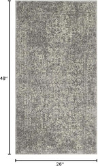 SAFAVIEH Evoke Collection 2'2" x 4' Silver / Ivory EVK256S Oriental Distressed Non-Shedding Living Room Bedroom Accent Rug