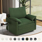 Vesgantti 40" Single Seat Sofa, Comfy Cloud Couch Deep Seat Upholstered Couch Chenille Modern Sofa with Armrest Pillow, Easy Assembly for Living Room, Bedroom and Apartment, Green
