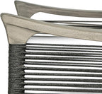 Christopher Knight Home Havets Patio Acacia Wood Club Chair with Woven Rope, Comfortable Outdoor Armchair, Water-Repellent Thick Cushion Deep Seating for Porch, Garden, Backyard, Balcony, Gray+Beige