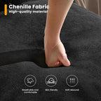 KKL Sectional Sofa Couch for Living Room, U Shaped Couch with Storage, Home Sofas with Chaise, Modern Comfy Couches for Apartment, Living Room Furniture, Chenille (Black, U Shape)