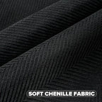 FUTEI Black Chenille Throw Pillow Covers 26x26 Inch Set of 2,Soft Wide Chevron Textured Euro Pillow Shams,Farmhouse Home Decor for Couch Bed Living Room