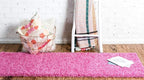Unique Loom Solid Shag Collection Area Rug (2' x 6' 5" Runner, Taffy Pink)