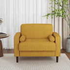 Oversized Accent Chair Set of 2, Corduroy Fabric Mid Century Modern Armchair with Large Seat for Living Room Bedroom Reading