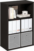 Furinno Cubicle Book Shelf, 5-Cube Bookshelf, Cube Storage Organizer Bookcase with Closed Back, 15.3 x 29.9 x 43.3, for Living Room, Bedroom, Home Office, Dark Oak
