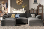 EASE MOOSE Oversized Modular Sectional Sofa, Extra Large L Shape Sectional Cloud Couch,Comfty Deep Modular Sofa with Ottoman for Living Room