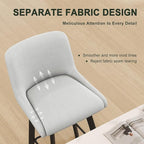 Swivel Bar Stools Set of 4, 30''H Upholstered Barstools with Backs, Modern Counter Height Bar Stool Chairs for Kitchen Island, Metal Legs, Fabric, Light Gray Counter Stools