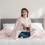 Berkshire Blanket Peanuts® VelvetLoft® Cute Character Snoopy Plush Blanket,Make A Wish Spring Pink,King 90 in x 108 in (Official Peanuts® Product)