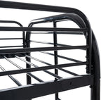 Bunk Bed Twin Over Twin Metal Bunk Bed w/Full-Length Guardrail & Side Ladder, Low Metal Bed Frame for Teens, Girls, Boys, Adults,No Box Spring Needed (C Black)