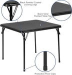 Flash Furniture Mindy Kids 3-Piece Folding Table and Chairs Set for Daycare and Classrooms, Children's Activity Table and Chairs Set, Black