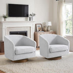 Lumibee Swivel Accent Chairs Set of 2, Chenille Fabric Swivel Barrel Chairs for Living Room, Modern Comfy Upholstered Round Armchairs Single Sofa Chairs for Bedroom, Club-Bright Gray