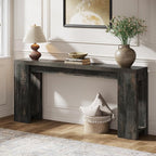Tribesigns 70.9-Inch Long Console Table, Farmhouse Wooden Entryway Sofa Table Behind Couch, Narrow Entry Console for Living Room, Hallway, Entrance, Foyer, Black