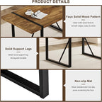 Dining Table Set for 8, 9 Piece Dining Table Set, 71'' Dark Wood Kitchen Table and Suede Nap Fabic Chairs Set of 8, for Kitchen Dining Room