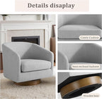 Lumibee Swivel Accent Chair, Chenille Fabric Swivel Barrel Chair for Living Room, Modern Comfy Upholstered Round Armchair Single Sofa Chair for Bedroom, Club-Cool Gray