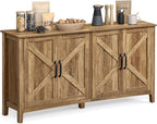 VASAGLE LIRY Collection - Storage Cabinet, Buffet Cabinet, Sideboard, Credenza, with Adjustable Shelves, for Living Room, Entryway, Honey Brown ULSC381T41