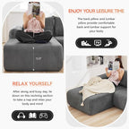 103'' Boneless Corduroy L Shaped Couch, 3 Seat Modular Sectional Deep Seat Sofa with Chaise Lounge, No Assembly Cloud Lounge Sleeper Sofa, Grey