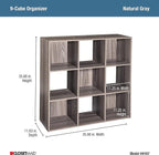 ClosetMaid 4167 Cubeicals Organizer, 9-Cube, Natural Gray