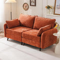 73'' Loveseat Sofa with All Seats Storage, Modular Sectional Couch with Deep Seat,Oversized Comfy Couch with 7.8'' Cushion for Living Room,Bedroom,Velet,Orange