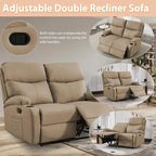 Manual Reclining Loveseat Anti-Scratch Loveseat Recliner Sofa with Side Pocket and Cupholders Wall Hugger 2 Seat Reclining Sofa Chair for RV Living Room Meeting Room Bedroom Apartment