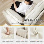 111'' Sectional Cloud Deep Seat Couch, Oversized Chenille U Shaped Sectional Sofa for Living Room Set, Comfy Upholstered Modular 5-Seats Sectional Sofa Couch with 2 Movable Ottoman, Beige
