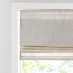 Madison Park Kyler Cordless Roman Shades - Single Panel, Lightweight Linen Blend Fabric, Natural Design, Easy Installation, Light Filtering Window Blind, Bedroom, Living Room Decor 35"W x 64"H Natural