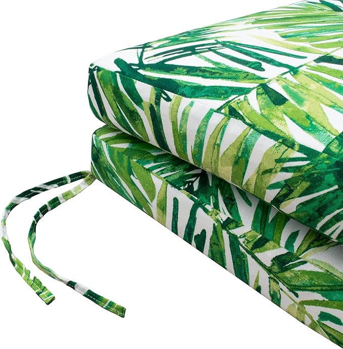 Tommy Bahama Chaise Cushion, 26" X 77" X 2.5", Coastal Palm Green Leaf