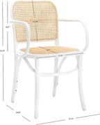 Safavieh Home Keiko White and Natural Cane Dining Chair