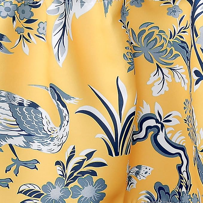Lush Decor Dolores Light Filtering Valance Curtains Single, 52" W x 18" L Yellow - Valances for Windows - Vintage Valance Floral - Coquette Décor