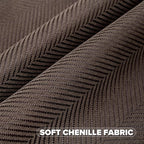 FUTEI Dark Coffee Chenille Throw Pillow Covers 26x26 Inch Set of 2,Soft Wide Chevron Textured Euro Pillow Shams,Farmhouse Home Decor for Couch Bed Living Room