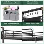 Metal Bunk Bed Twin Over Twin, Industrial Bunkbeds Heavy Duty Bed with Safety Guard Rails and Space-Saving Design, Steel Bed for School, Bedroom (Black)