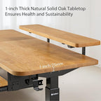 EUREKA ERGONOMIC L Shaped Standing Desk w Keyboard Tray,61" Electric Corner Standing Desk, Computer Desk w LED Monitor Stand,Dual Motor,Solid Wood,Left/Oak