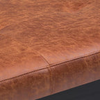SIMPLIHOME Lacey 41 inch Wide Contemporary Rectangle Tufted Ottoman Bench in Distressed Saddle Brown Vegan Faux Leather, Assembled, For the Living Room and Bedroom