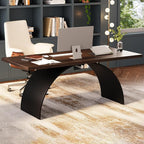 homary 63" Industrial Style Office Writing Desk, Walnut Desk Modern Computer Desk Home & Office Furniture Modern Computer Desk
