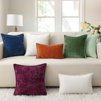 decorUhome Chenille Soft Throw Pillow Covers 20x20 Set of 2, Farmhouse Velvet Neutral Decorative Euro Pillow Covers with Stitched Edge for Couch Sofa Bed Home Decor, Aqua Haze
