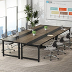 Tribesigns Modern Computer Desk, 70.8 x 31.5 inch Large Office Desk Computer Table Study Writing Desk Workstation for Home Office, Grey/Black