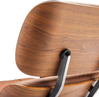 Top Grain Leather, Mid Century Chaise Lounge Chair and Ottoman, Modern Chair Classic Design, Heavy Duty Base Support for Living Room Study Lounge Office, Walnut-Brown