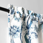 Lush Decor Dolores Light Filtering Valance Curtains Single, 52" W x 18" L Blue - Valances for Windows - Vintage Valance Floral - Coquette Décor