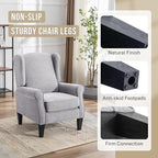 Modern Accent Chair, Fabric Armchair with High Back & Sturdy Legs, Comfy Single Sofa Chair for Bedroom, Living Room, Reading & Balcony