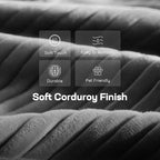 Marsail Modular Sectional Sofa, 111" L-Shaped Modular Sectional Couch with Deep Seat, Freely Combinable Sectional Clound Sofa for Living Room, No Assembly, Plush Corduroy Fabric, Grey