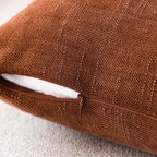 Foindtower Pack of 2 Soft Textured Throw Decorative Pillow Covers Square Accent Solid Cushion Cover Cozy Farmhouse Pillow Case with Zipper for Couch Sofa Bed Living Room 22x22 Inch, Burnt Orange