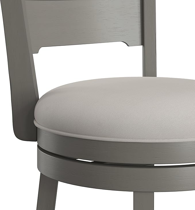 Hillsdale Clarion Wood Swivel Bar Height Stool, Distressed Gray
