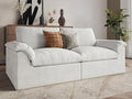 EASE MOOSE Oversized Boneless Couch for Living Room, Sectional Cloud Sofa, Modular Cloud Couch Loveseat, 2-Seater Deep Seat Sofas with Pillow for Bedroom Apartment, No Assembly, Chenille (White)