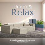 ROVE LAB M1 Modular Sectional Sofa with Ottoman, Sofa in a Box, Modular Couch, Spill-Resistant,Sustainable, Stylish, Modern Sectional Couch for Living Room with SmartFoam Comfort