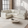 Waterproof Cloud Sectional Sofa for Living Room,High Backrest Down Filled Couches,5 Seater Oversized Modular V-Shaped Sofa,Detachable Couch Covers,Light Grey