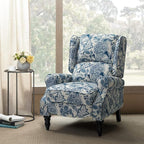 HULALA HOME Upholstered Wingback Recliner Chair, Small Adjustable Footrest Push Back Single Reclining Sofa, Mid Century Modern Lounge Armchair for Living Room, Bedroom, Reading/Jacobean