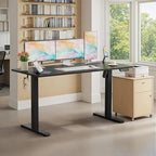 Homall Height Adjustable Electric Standing Desk, Memory Stand up Desk with Headphone Hook, Home Office Desks with Splice Board