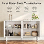 LITTLE TREE 59-Inch Buffet Cabinet Sideboard with Storage, Modern Sideboard Buffet Table with Doors for Living Room, Dining Room (White)