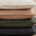 Foindtower Pack of 2, Decorative Linen Solid Throw Pillow Covers Soft Accent Cushion Case Farmhouse Neutral Pillowcase for Chair Couch Sofa Bedroom Living Room Home Decor 18 x 18 Inch Dark Olive Green